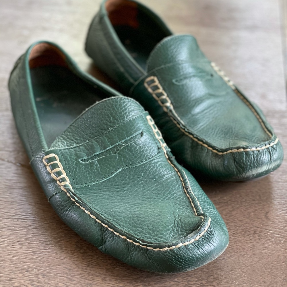 Green loafers